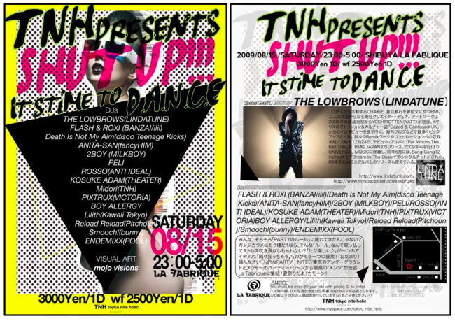 TNH presents shut up and Dance La Fabrique Shibuya 