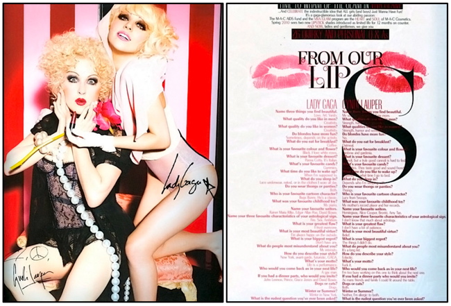 Lady Gaga and Cindy Lauper for MAC Viva Glam Spring 2010 Campaign